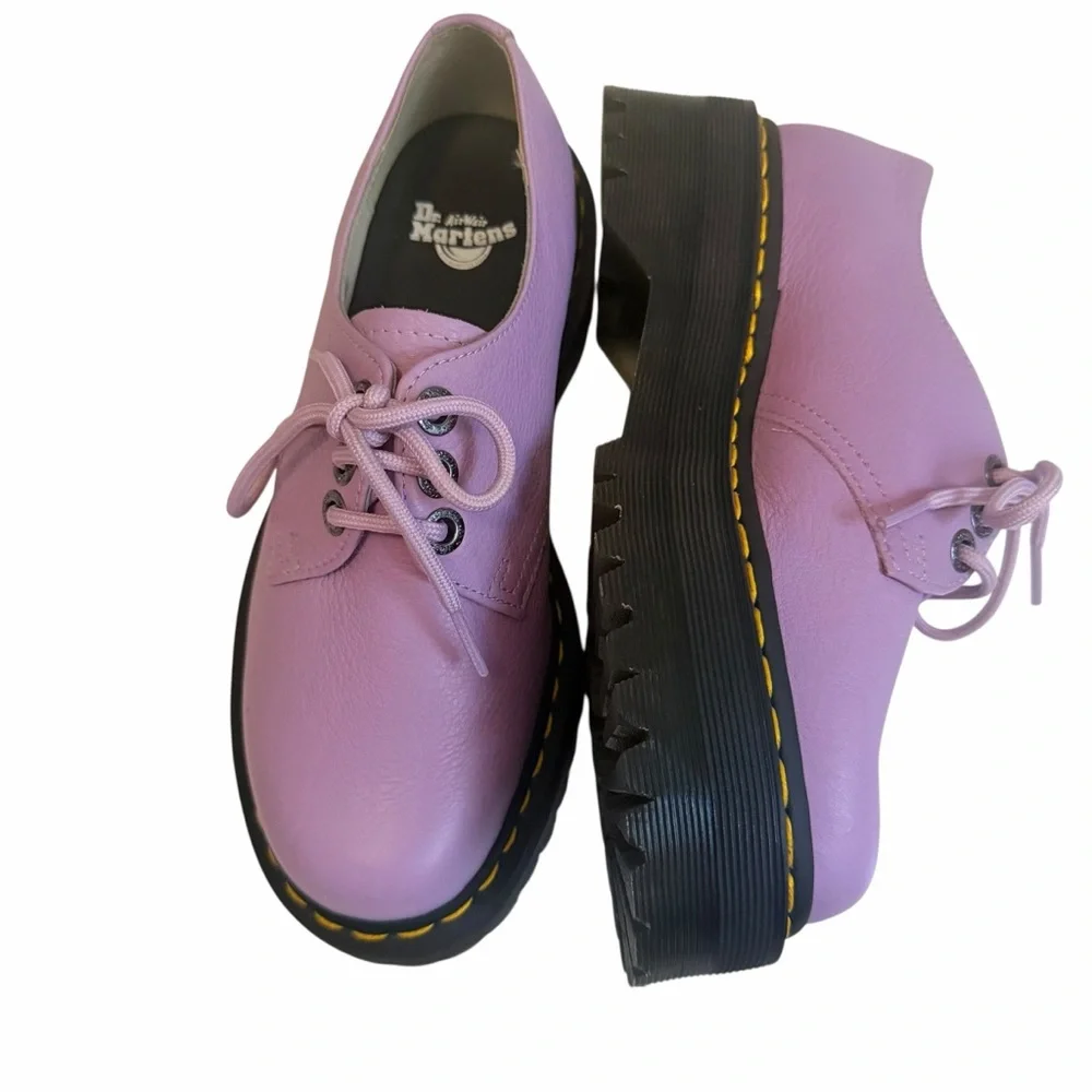 Dr. Martens 30612 QUAD II LILAC PISA Lavender Leather Platform Shoes EU 38 US 7 - Picture 9 of 12